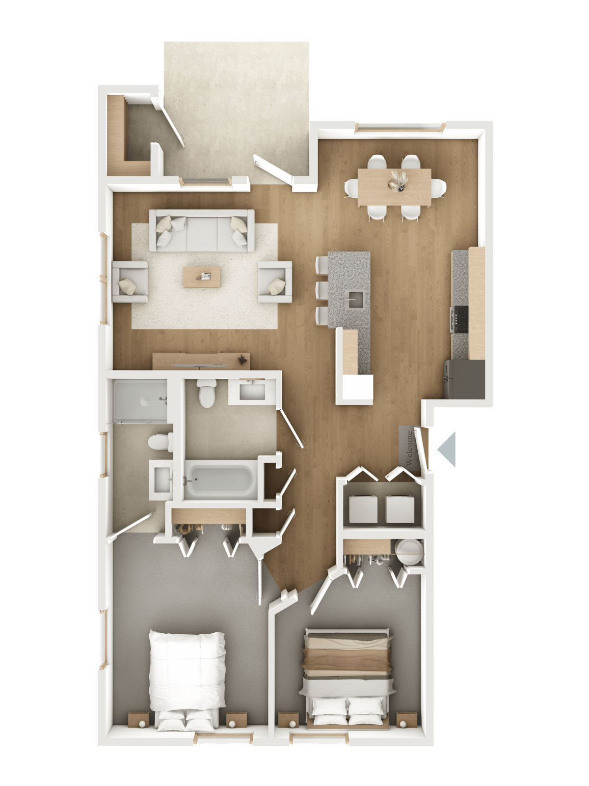 Two Bed Two Bath floor plan